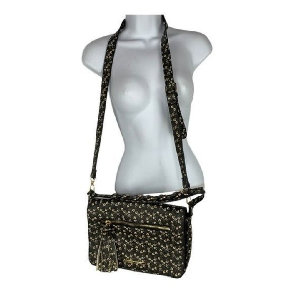 Steve Madden Floral Crossbody Bag With Tassel Accent & Adjustable Strap